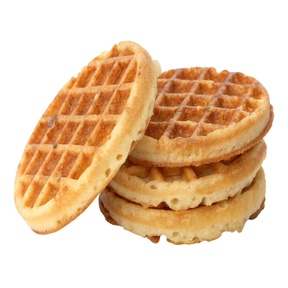 A stack of waffles isolated on transparent background png