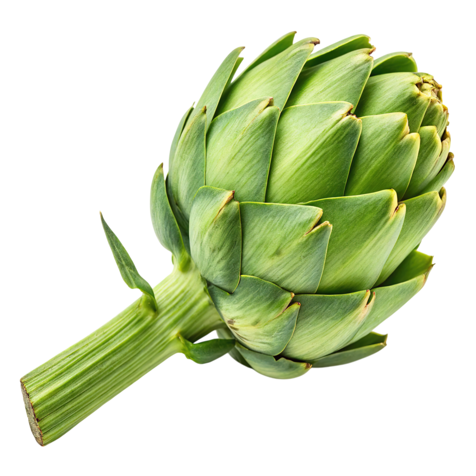 A fresh green artichoke isolated on transparent background png
