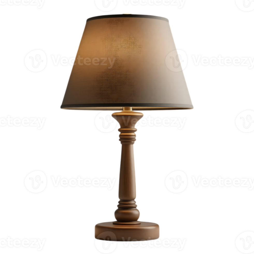 Elegant wooden table lamp with a warm, inviting glow. png