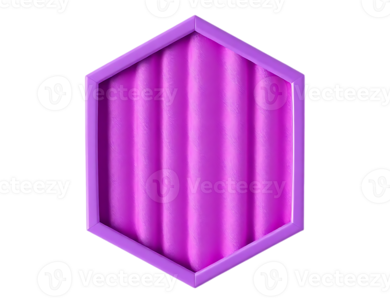 Hexagonal Purple Frame with Textured Fabric png
