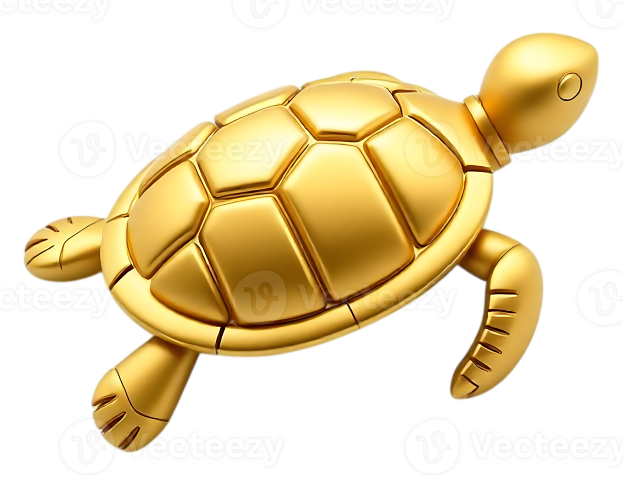 Golden 3D Turtle Figurine png