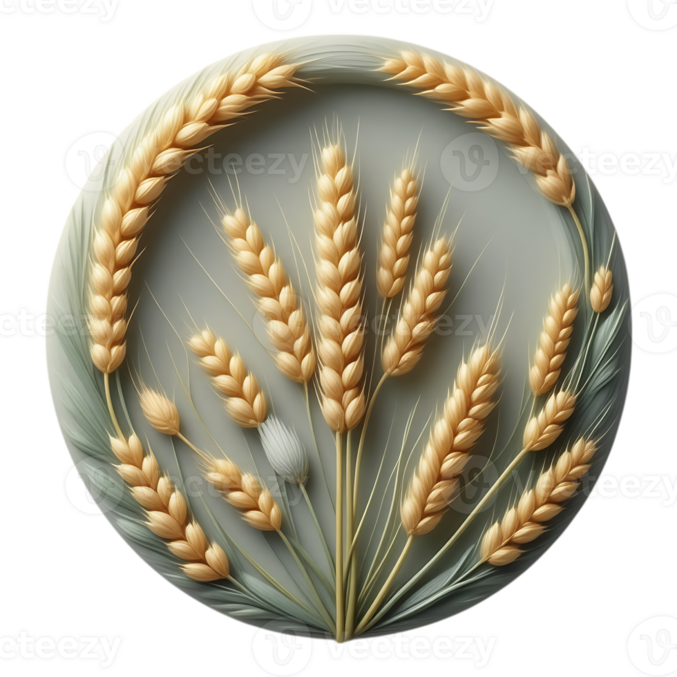 Wheat Ears Arrangement in a Decorative Circle png