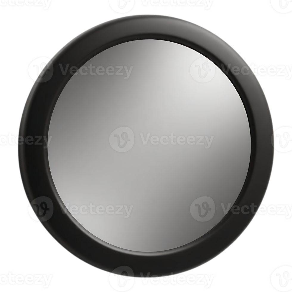 Circular Mirror with Black Frame png
