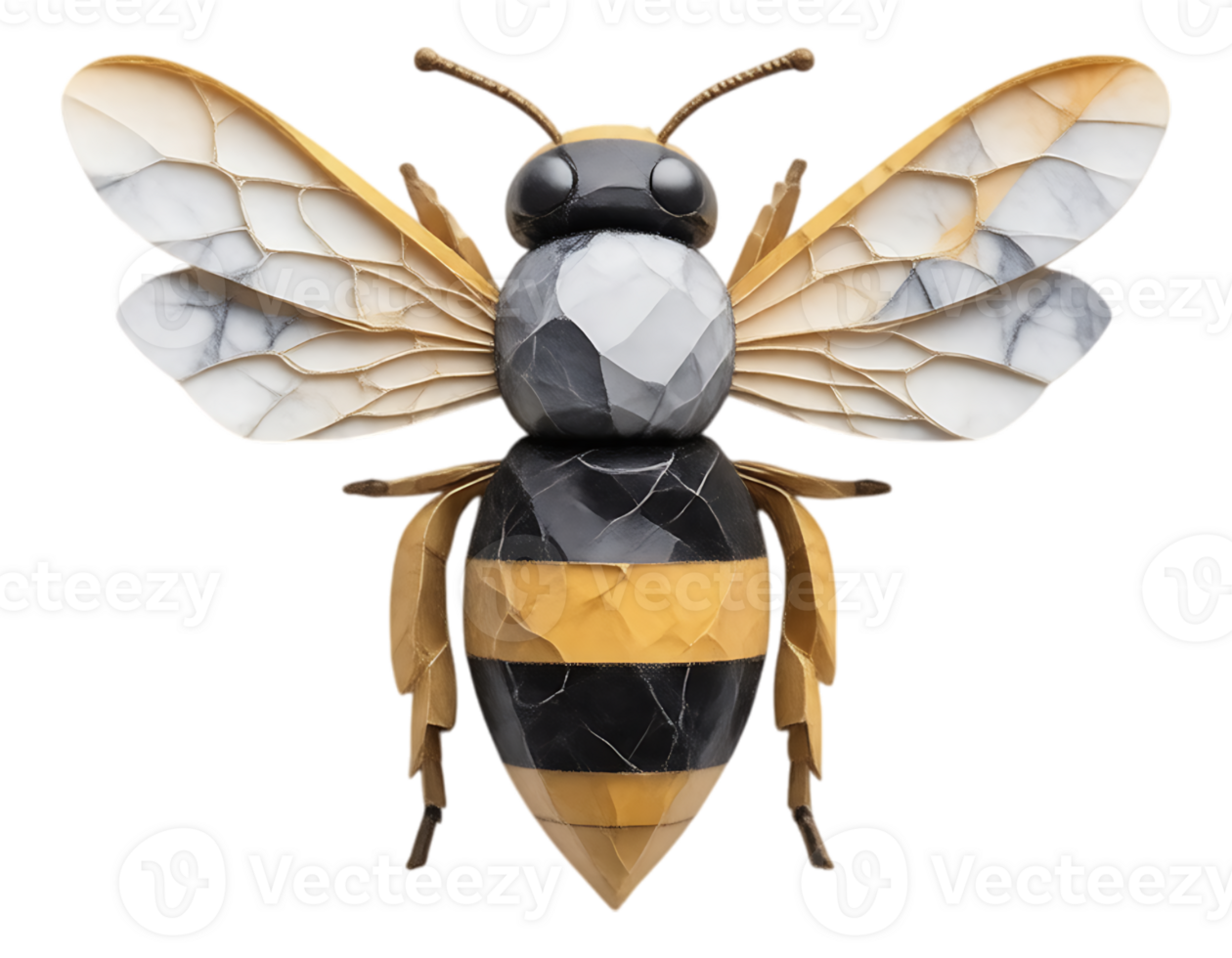 3D Cartoon Bee on Transparent Background png