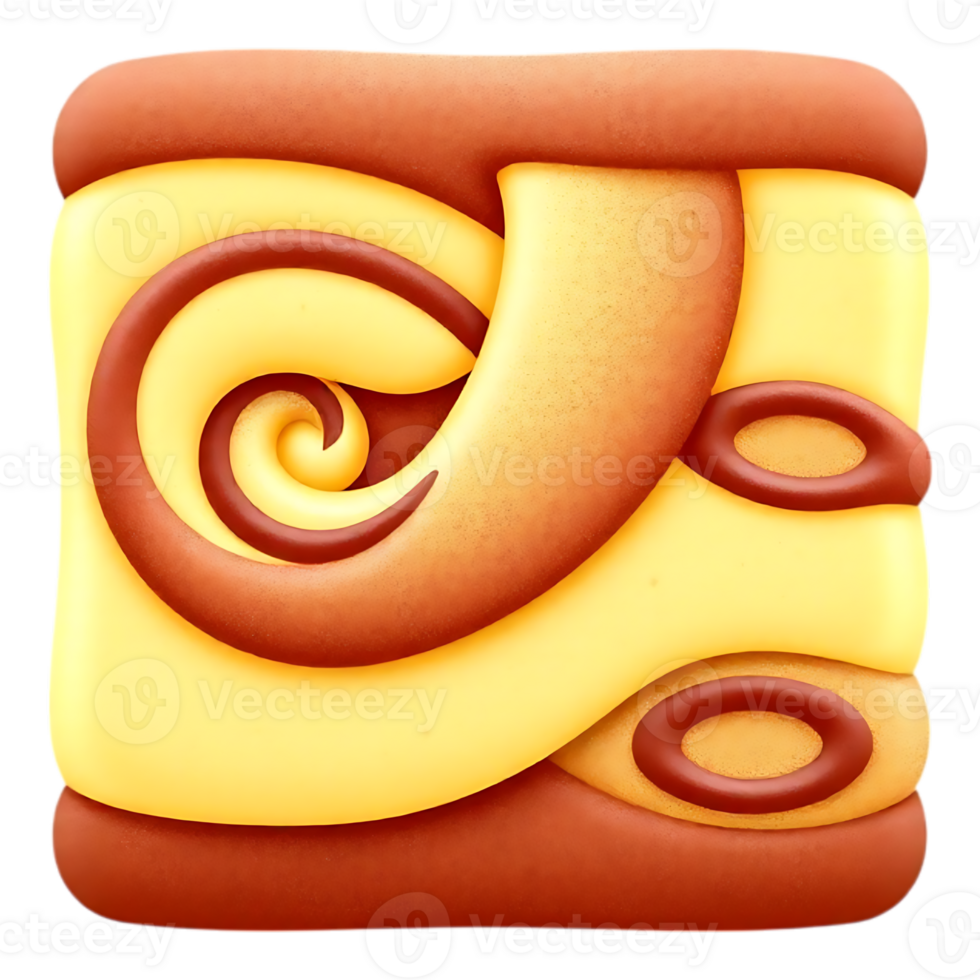 Abstract 3D Rendered Swirl Shape with Layers png