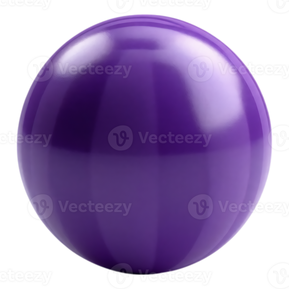 A Vibrant Purple Sphere with a Glossy Finish, Isolated on a Transparent Background png