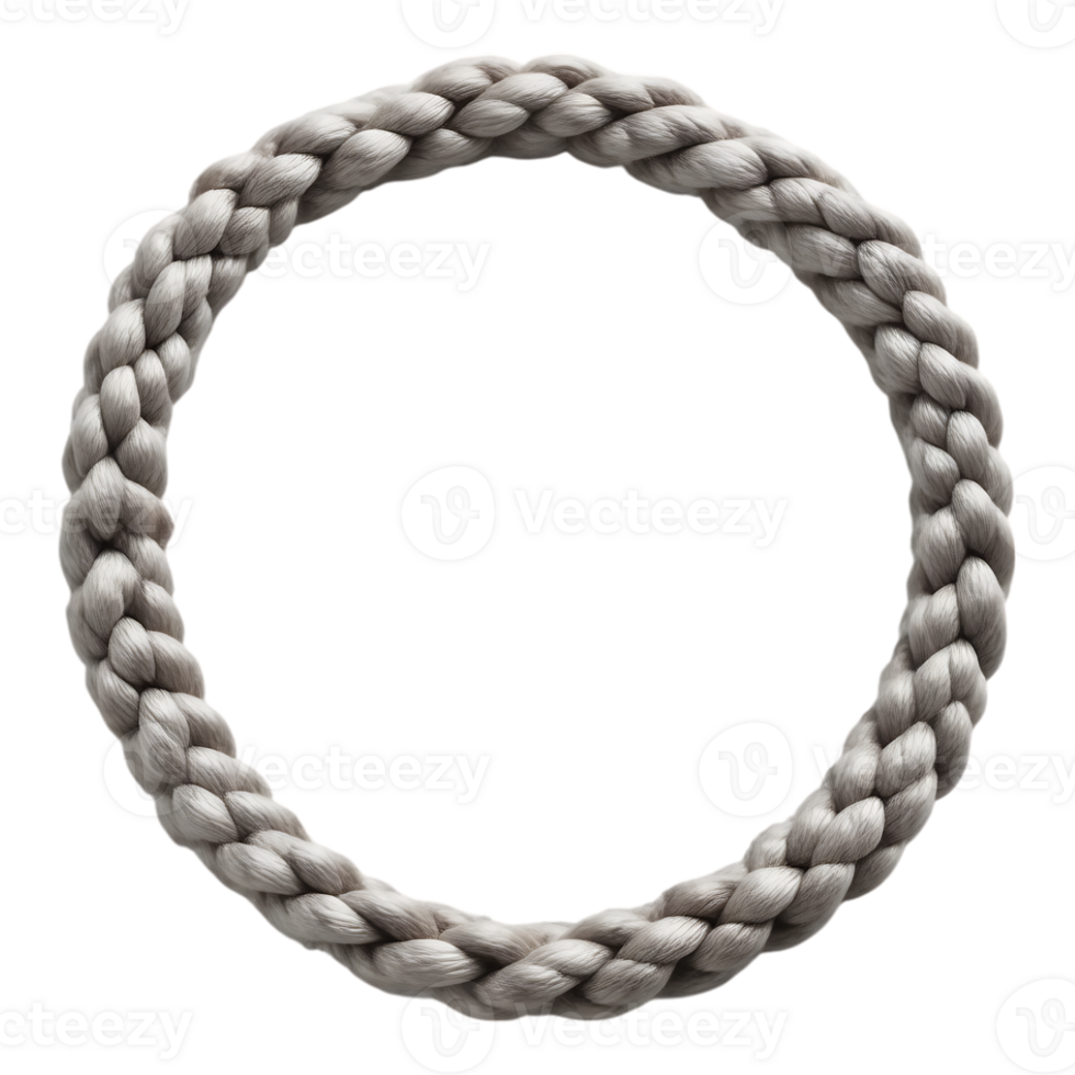 Realistic 3D Braided Rope Circle with Texture png