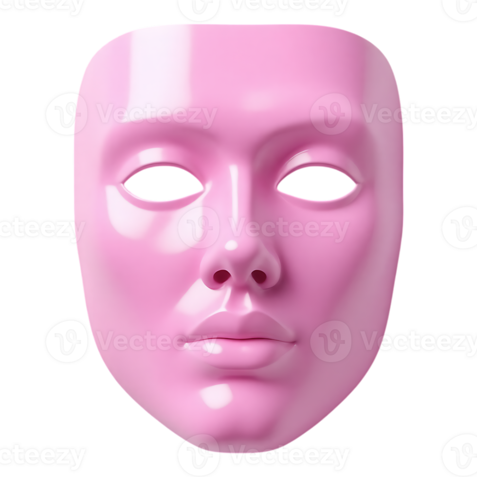 Pink, Glossy Mask with Empty Eyes png