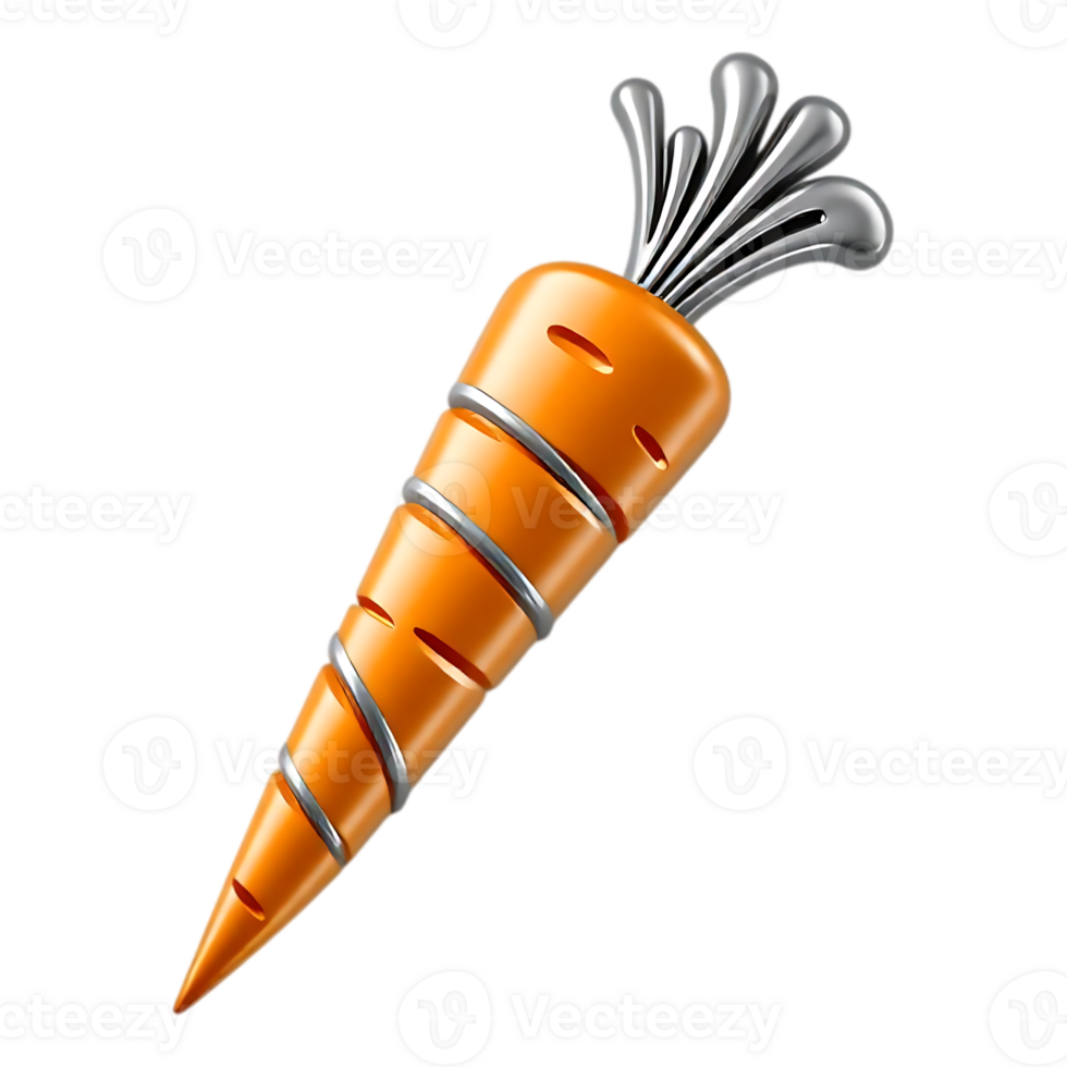 3D Cartoon Carrot Isolated on Transparent Background png