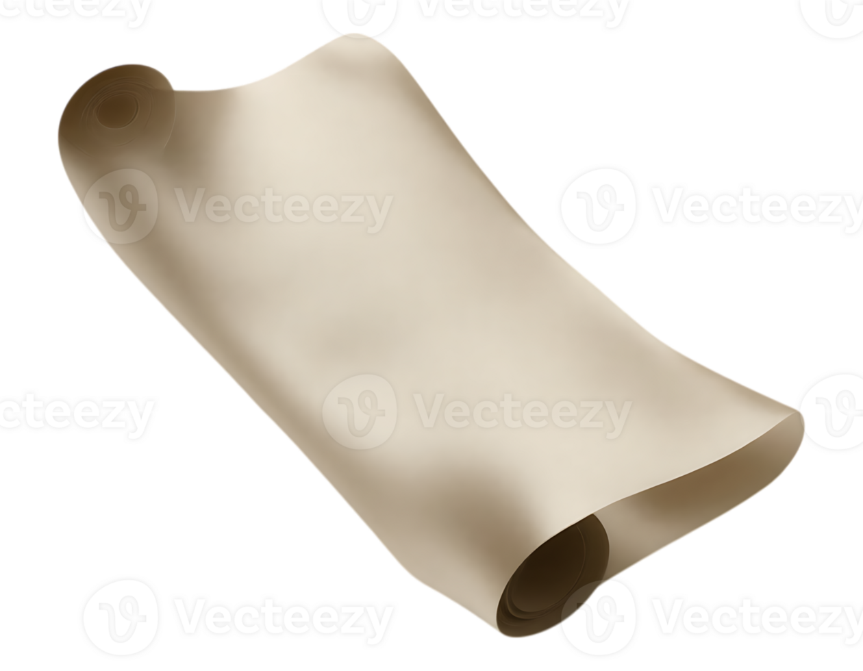 Rolled Parchment Scroll on Transparent Background png