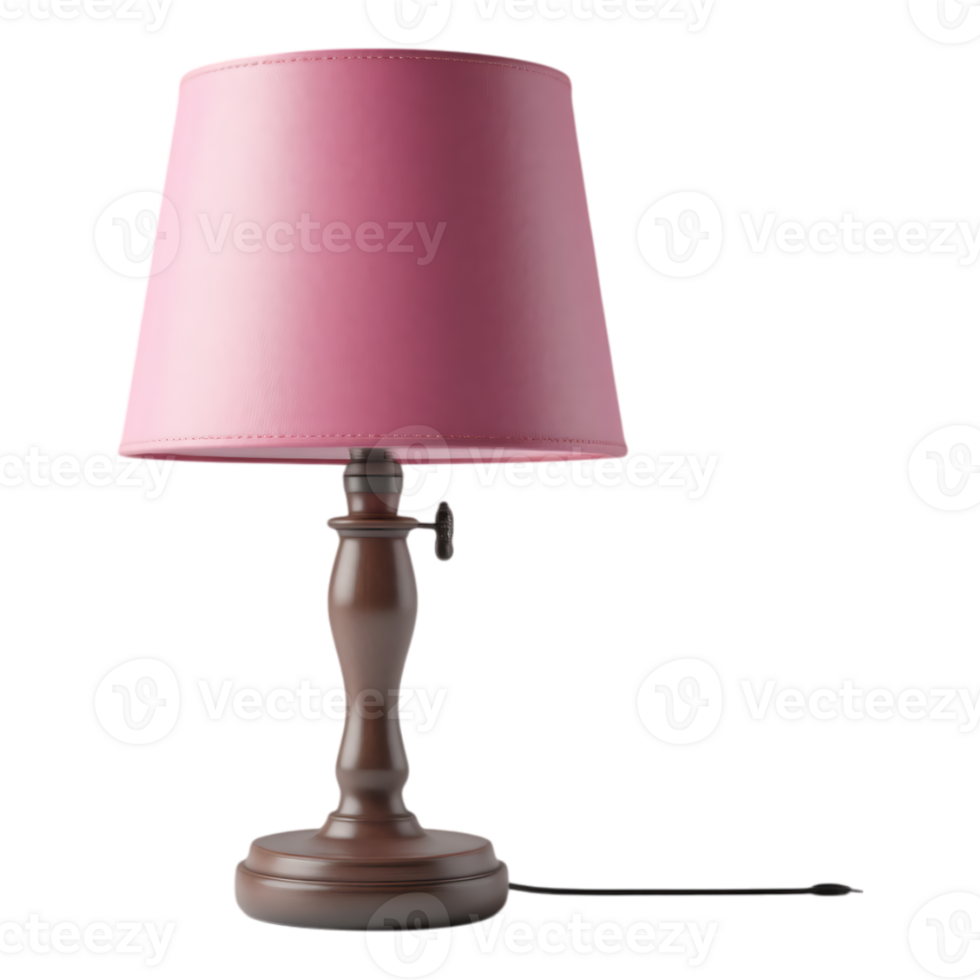 Elegant Table Lamp with Pink Lampshade for Home Decor png