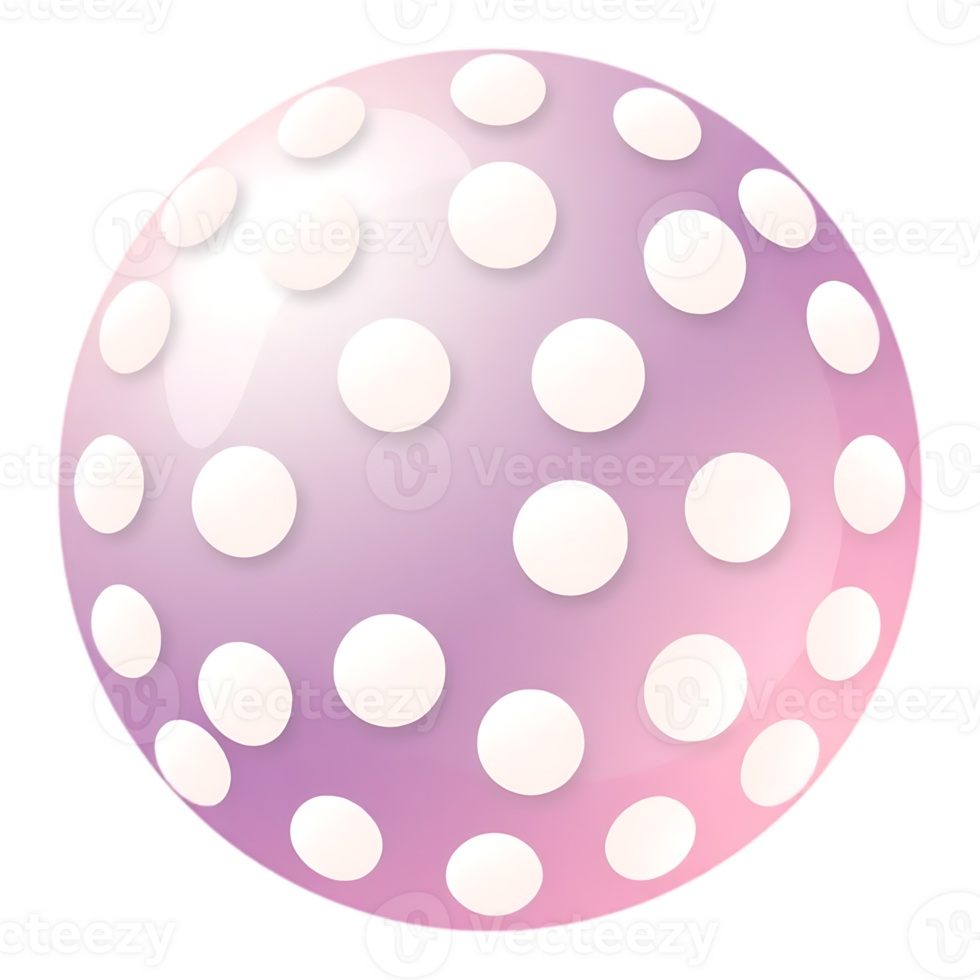 3D Glossy Sphere with Polka Dots png