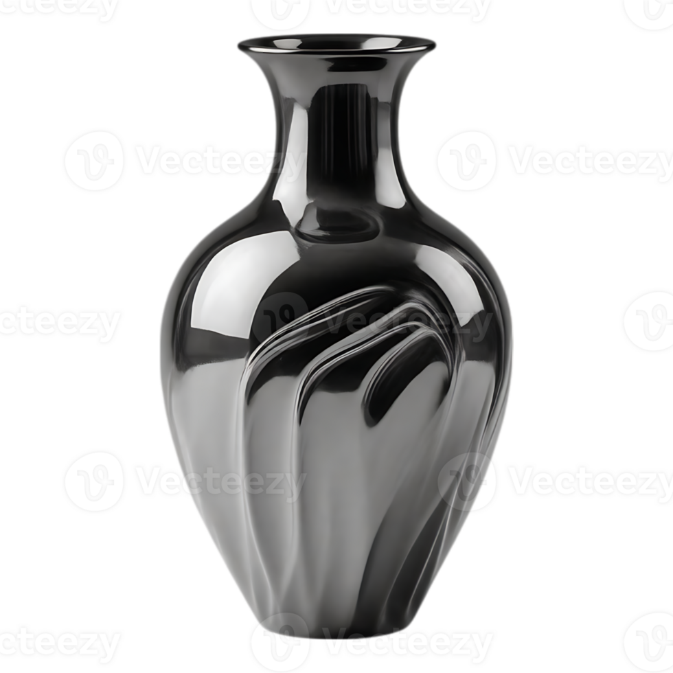 Elegant Metallic Vase with Sculpted Surface png