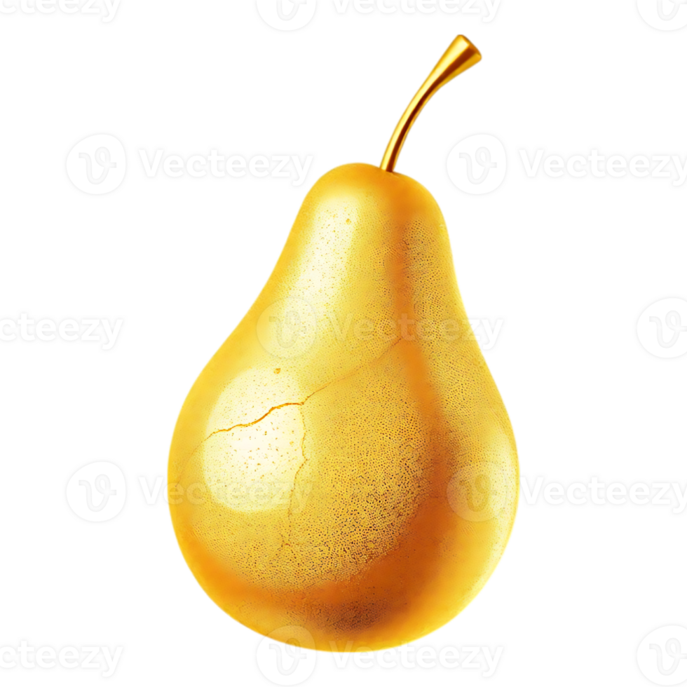 Golden Pear 3D Render png