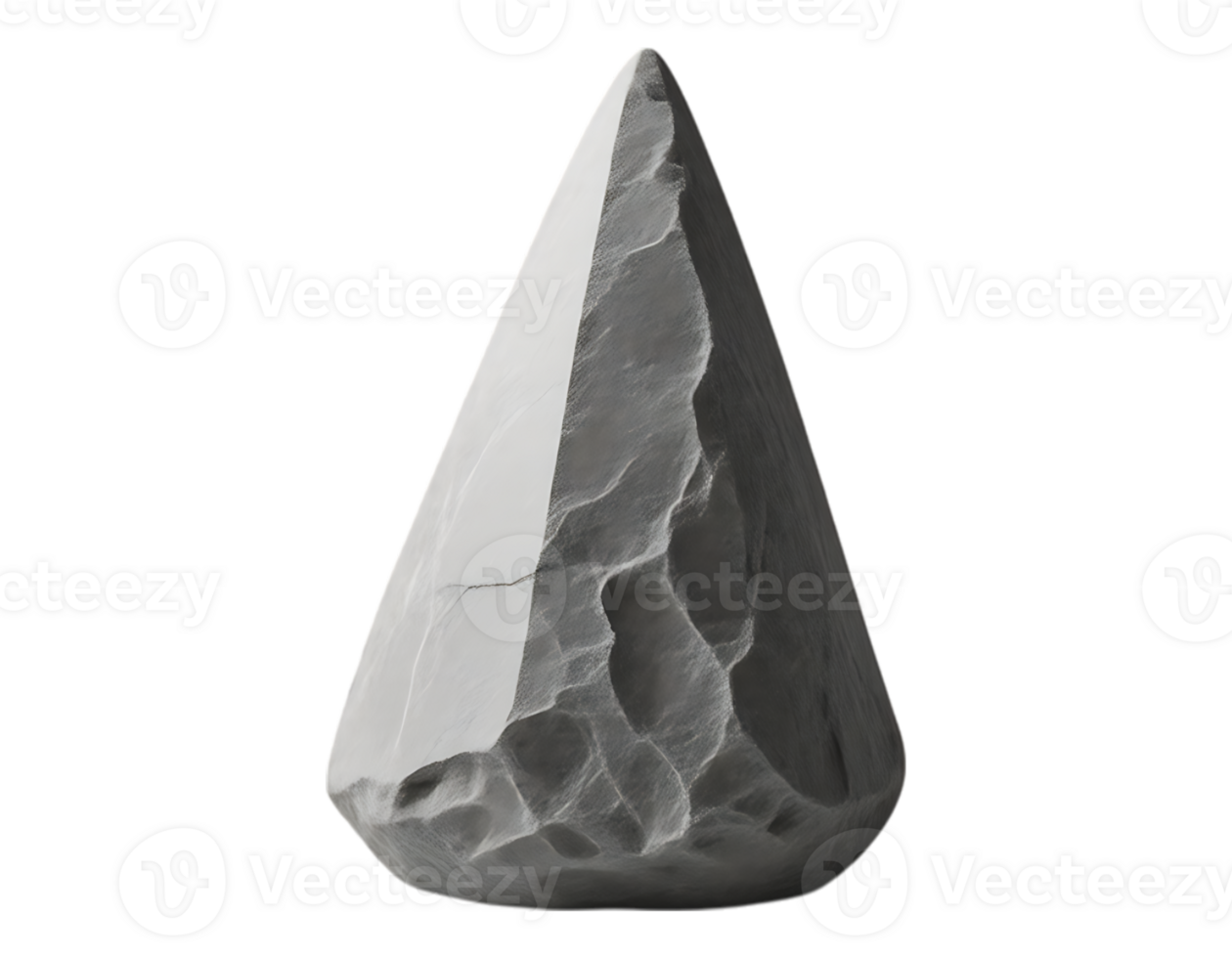 3D Render of a Grey Stone Cone png