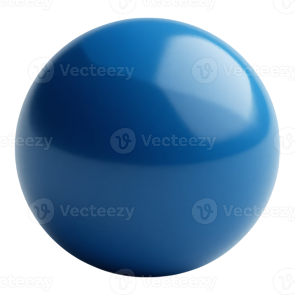 A Glossy Blue Sphere Rendered in 3D png