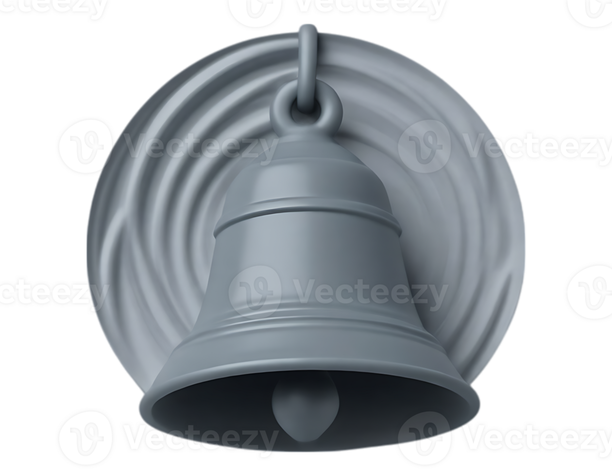 Gray 3D Bell with Swirls png