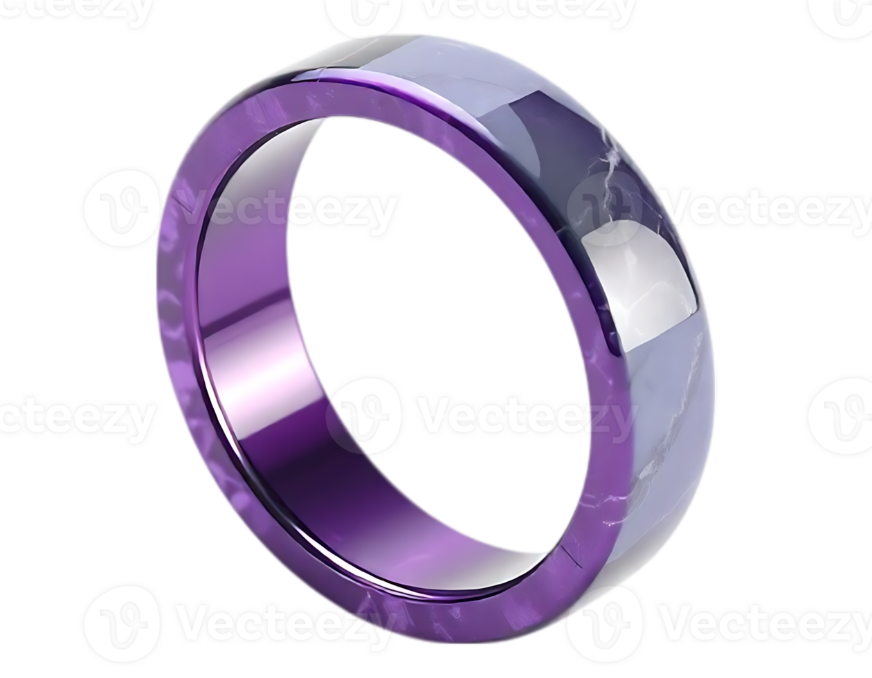 Purple titanium ring with a gemstone inlay png