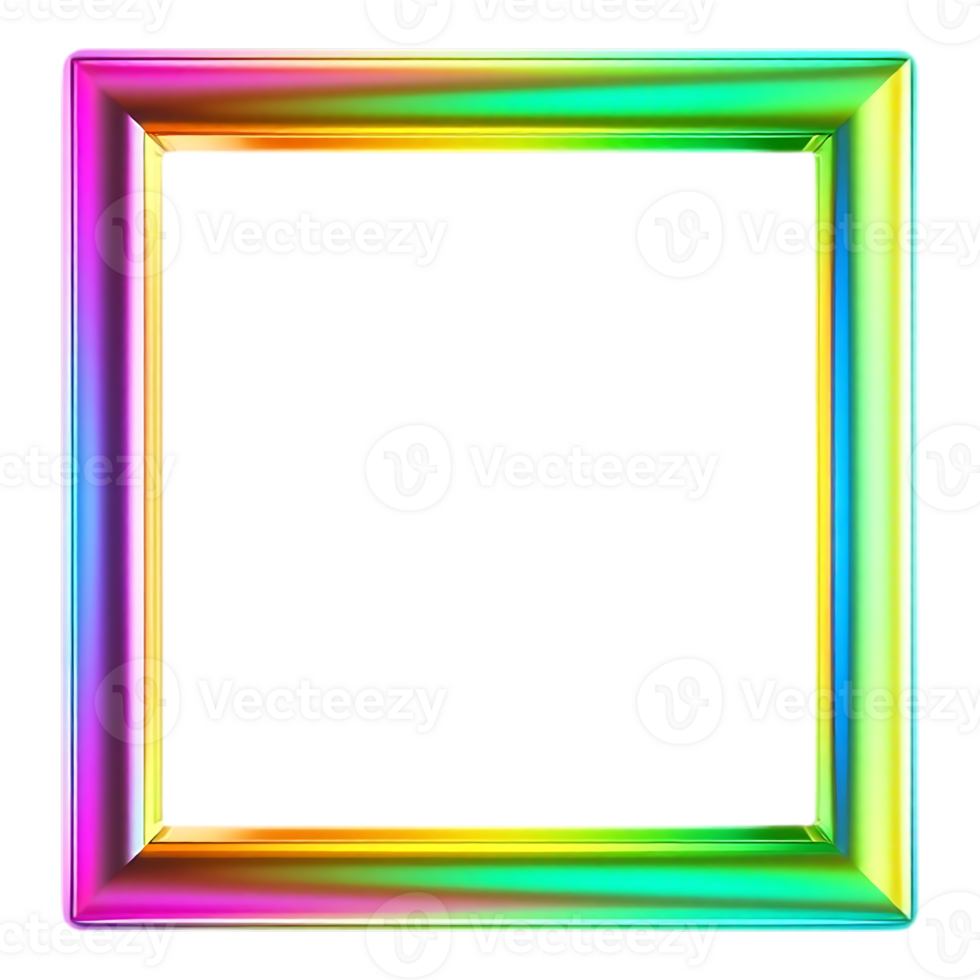 Iridescent Square Frame for Presentations and Social Media png