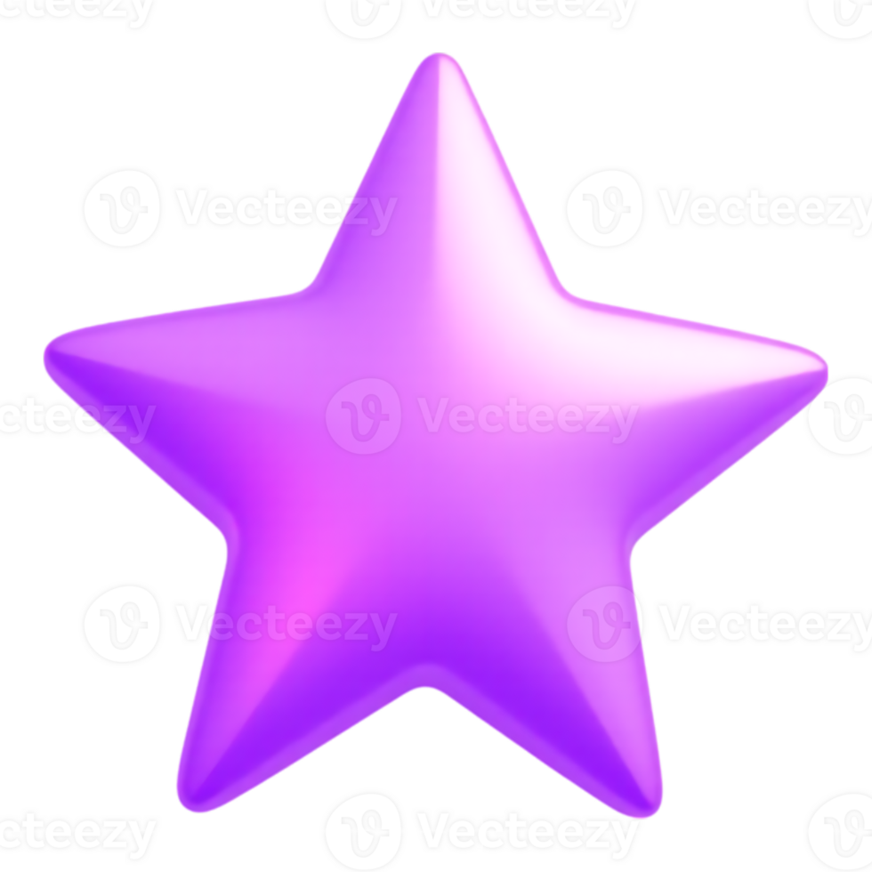 A Shiny, Three-Dimensional Purple Star png
