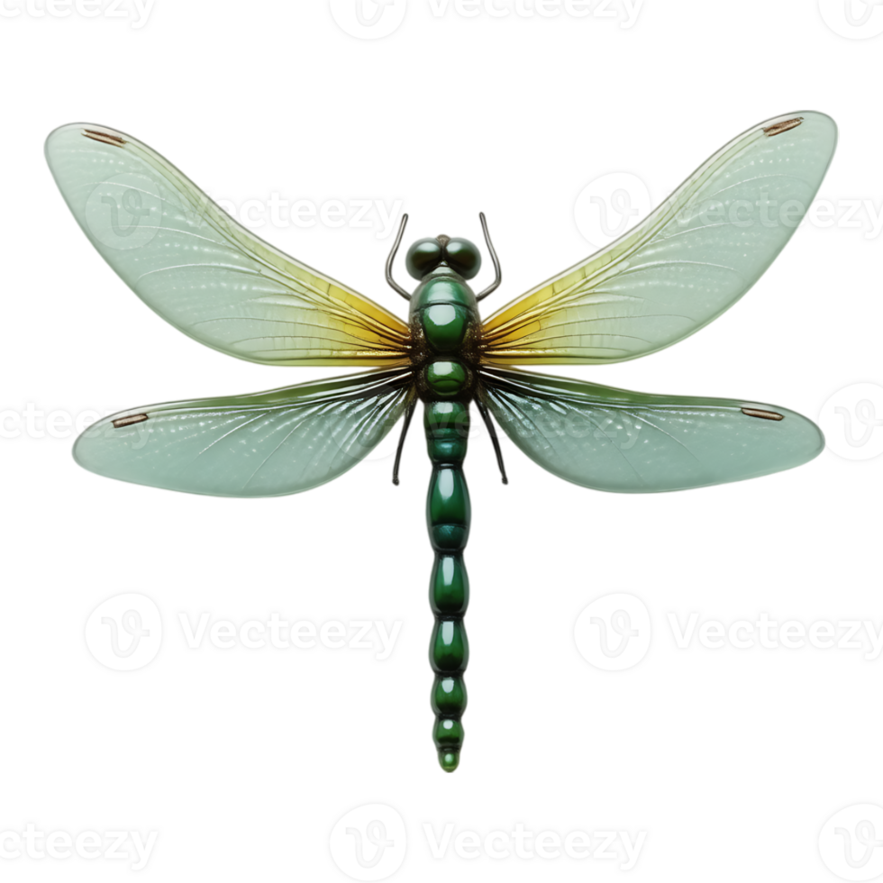 Realistic 3D cartoon dragonfly isolated on transparent background png