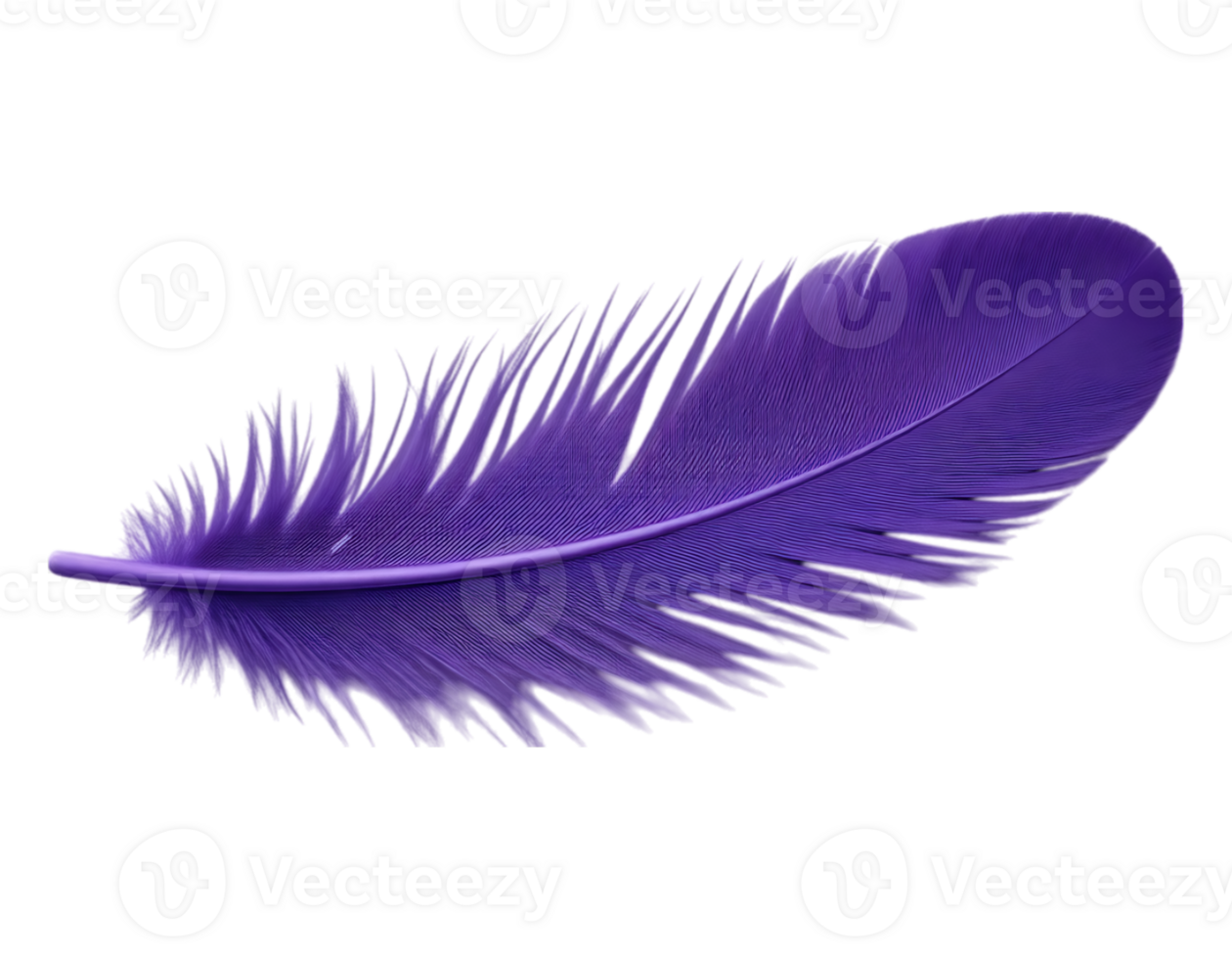 Vibrant Purple Feather Isolated on Transparent Background png