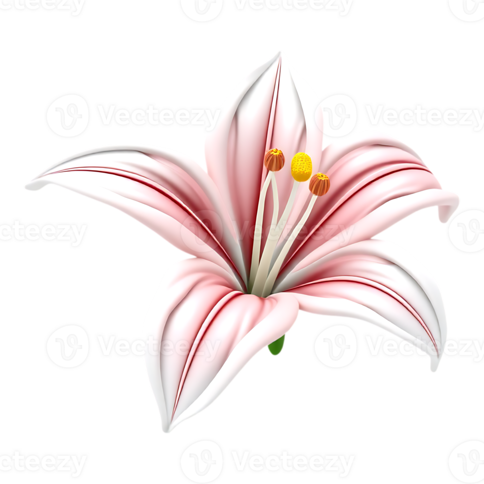 Elegant Pink Lily Flower with Detailed Petals png