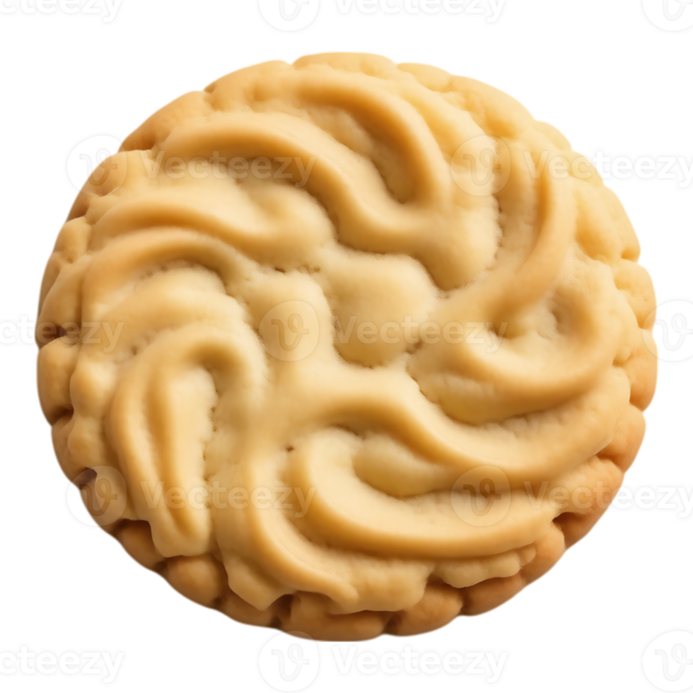 BrainShaped Cookie A Sweet Treat Resembling the Human Brain png