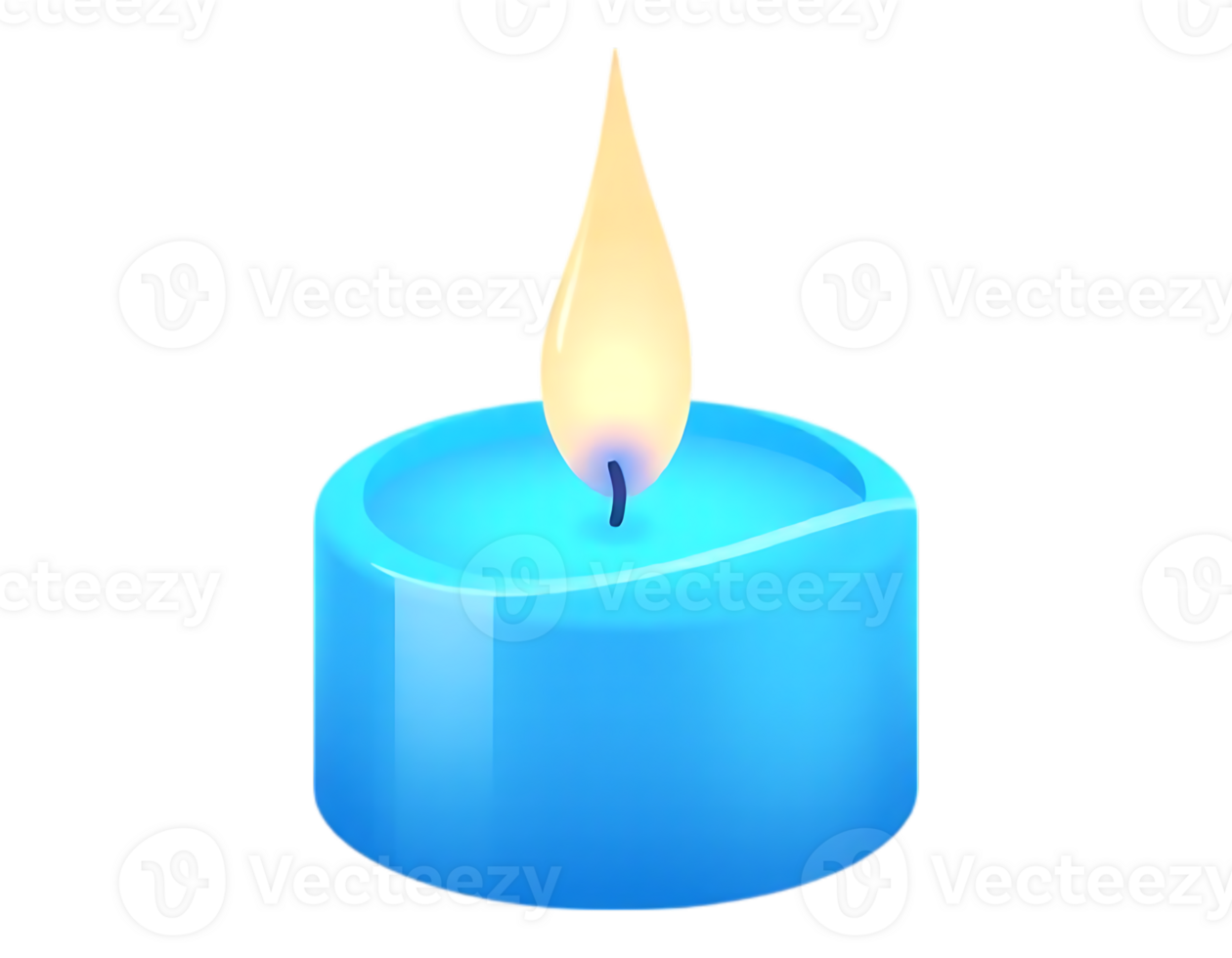 Burning Blue Tealight Candle png