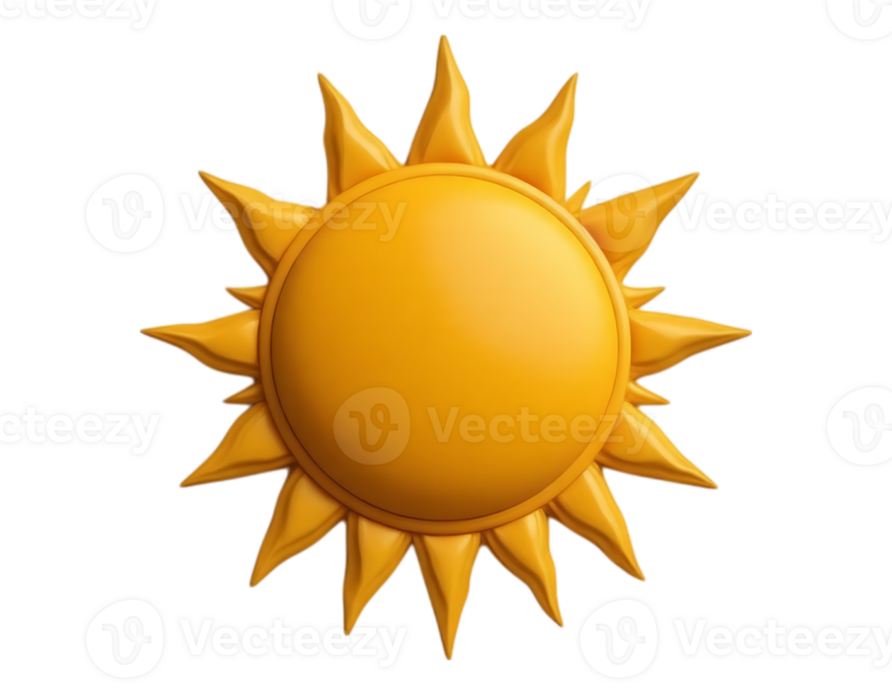3D Cartoon Sun Illustration with Transparent Background png