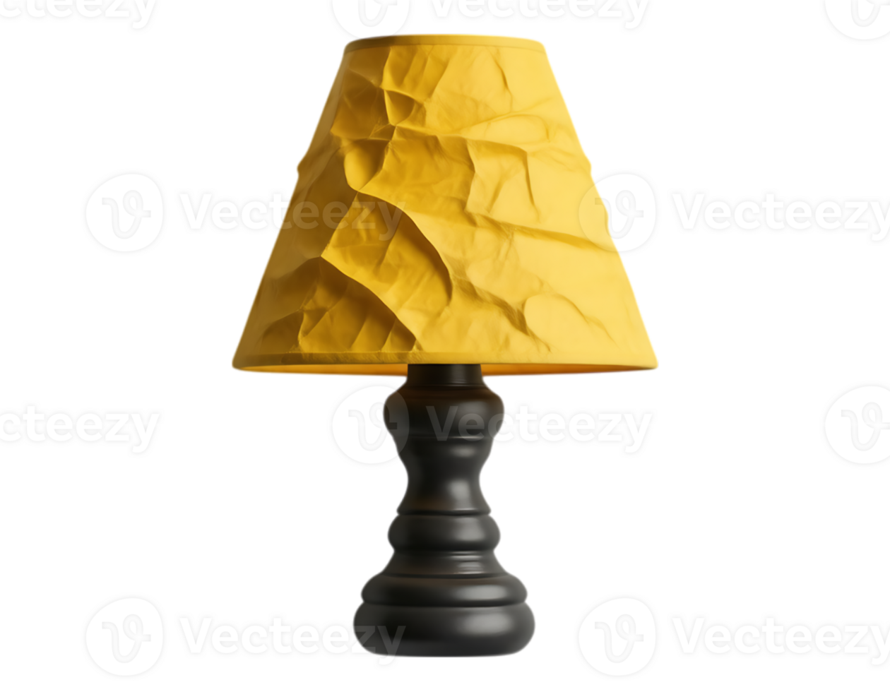 Yellow Lampshade Table Lamp on Transparent Background png