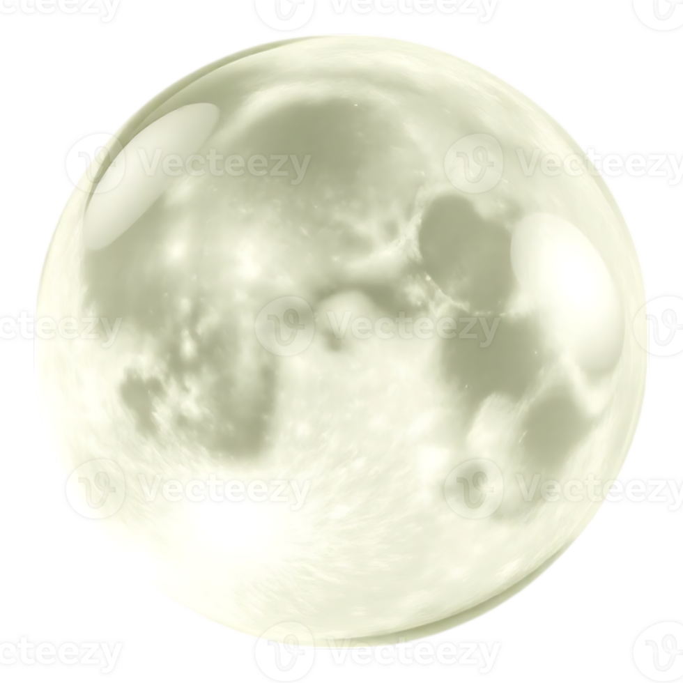 Glowing Moon with Craters and Transparent Background png