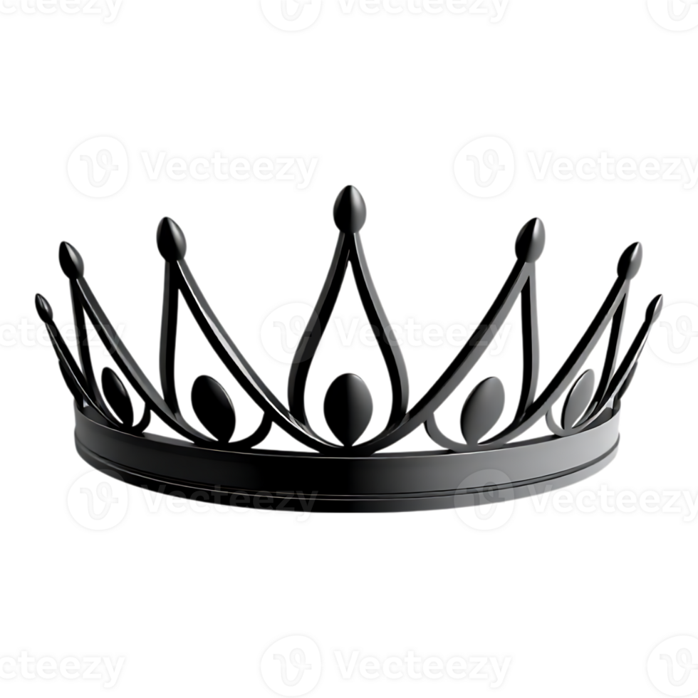 Elegant Black Crown on Transparent Background png