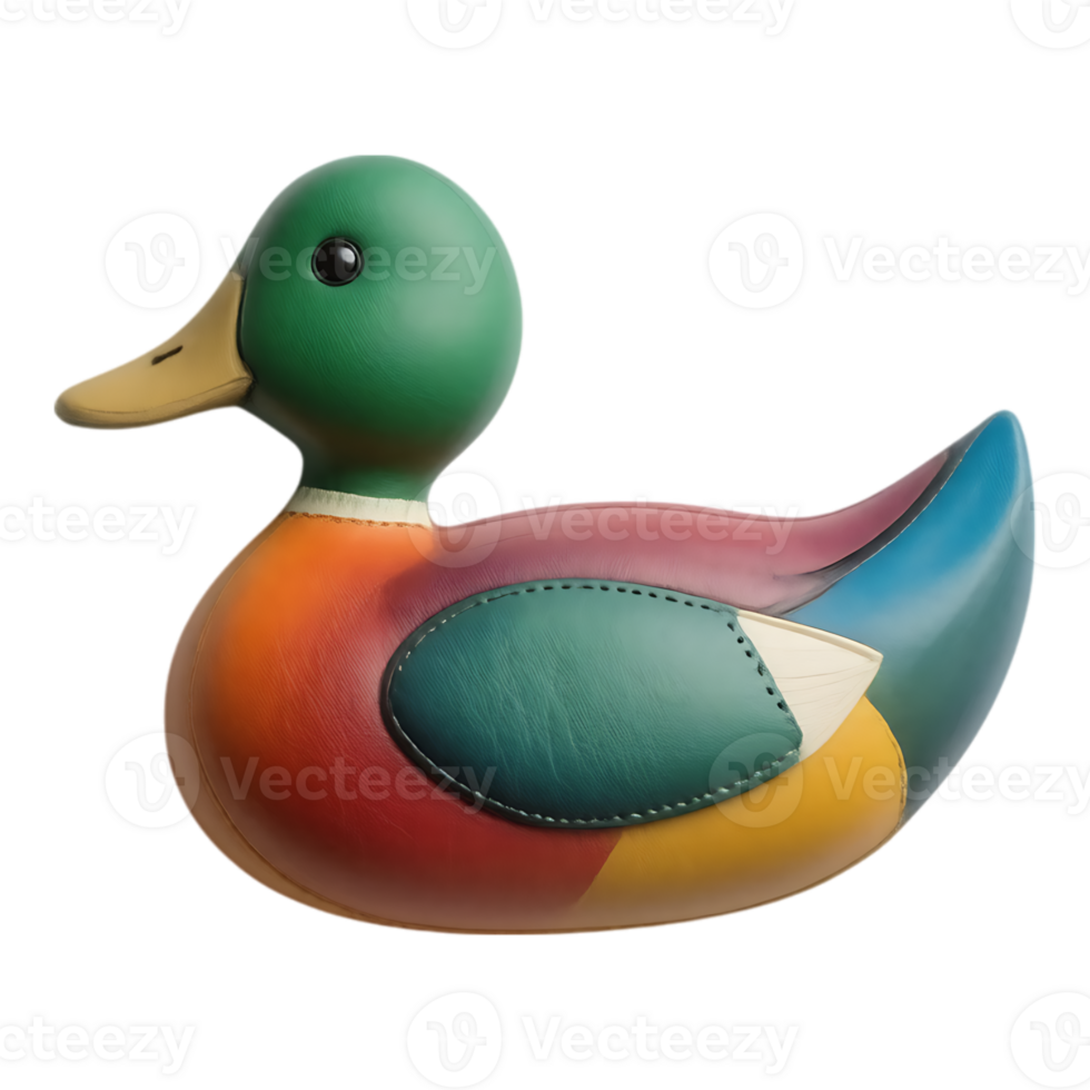 Colorful 3D Cartoon Duck Toy png