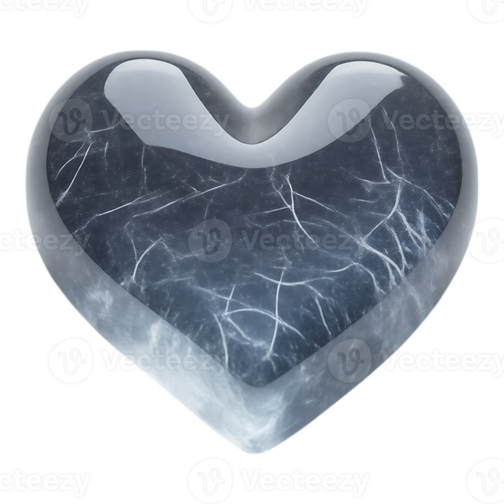 Heart Shaped Ice Sculpture with Cracks png