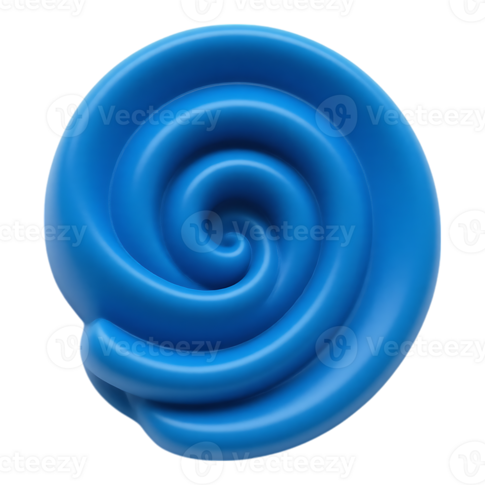 Blue Swirl 3D Render png