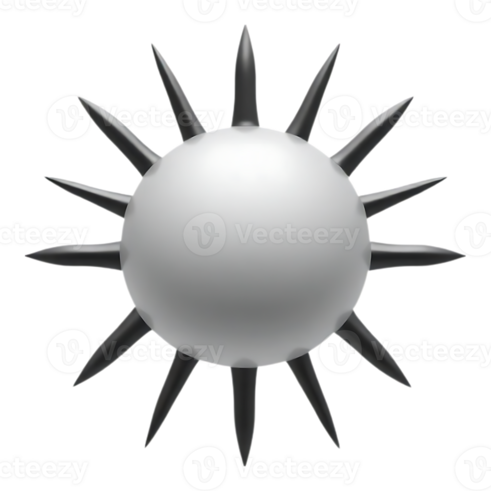 Spiked Sphere A 3D Rendered Object png