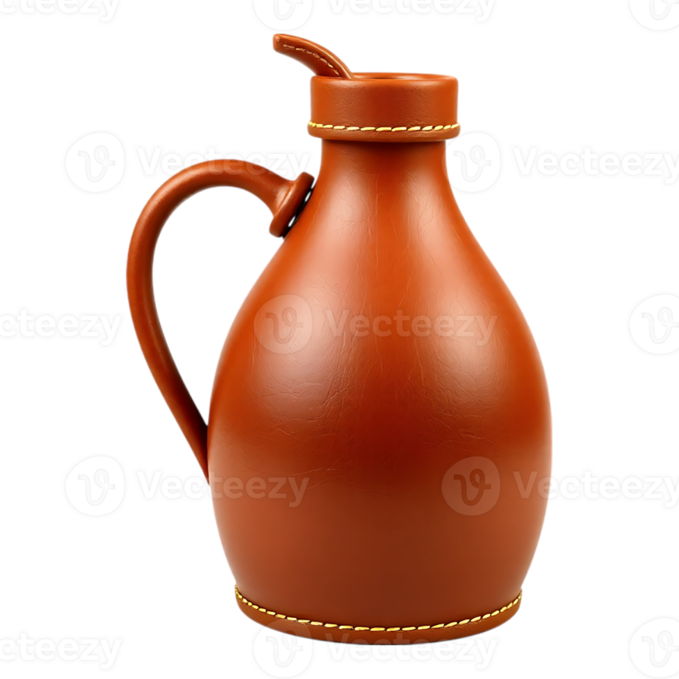 Elegant Leather Carafe A Stylish Vessel for Liquids png