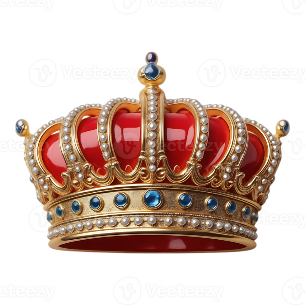Ornate Gold and Ruby Crown with Jewels png