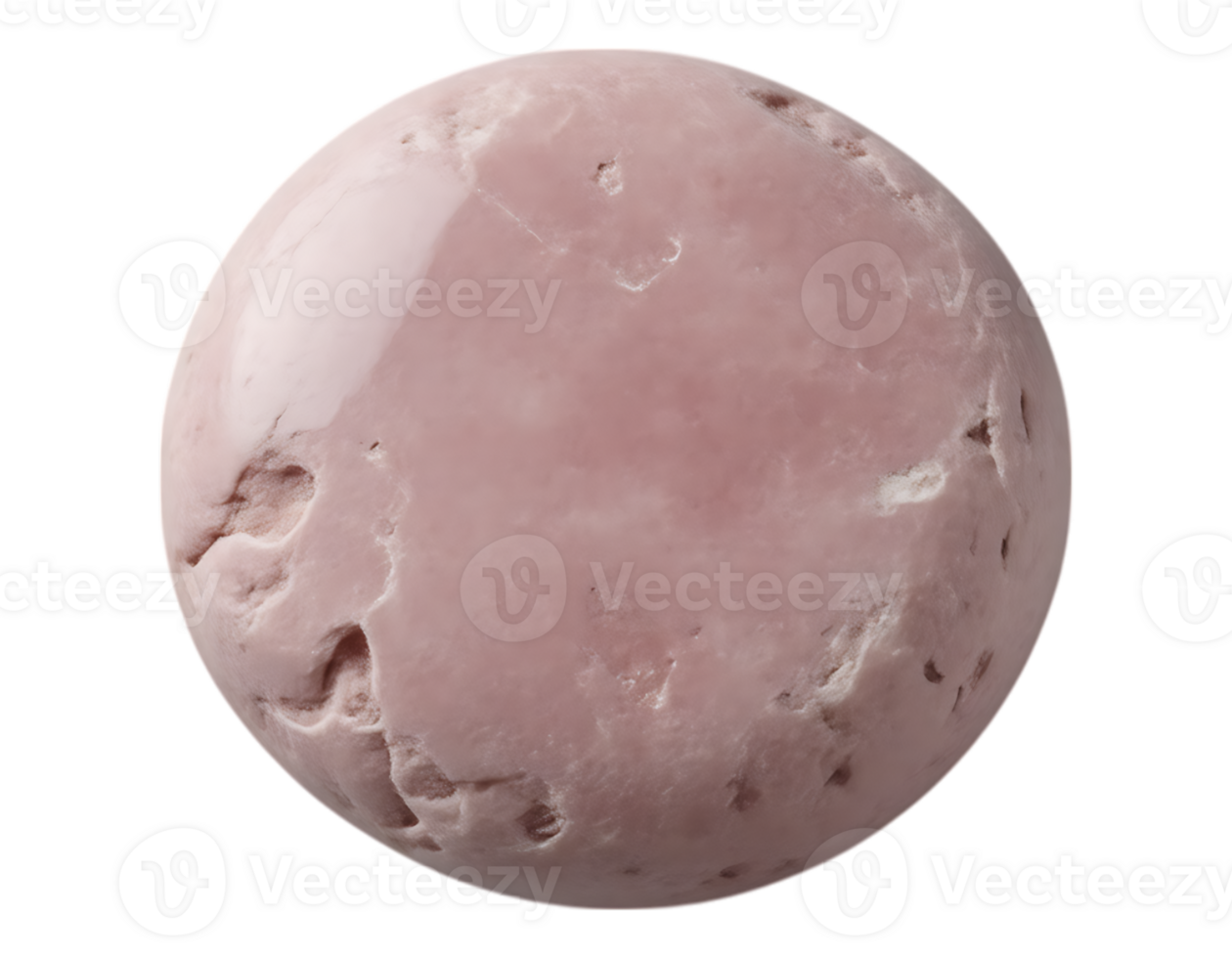 Pink Stone Sphere with Textured Surface and Shiny Highlights png