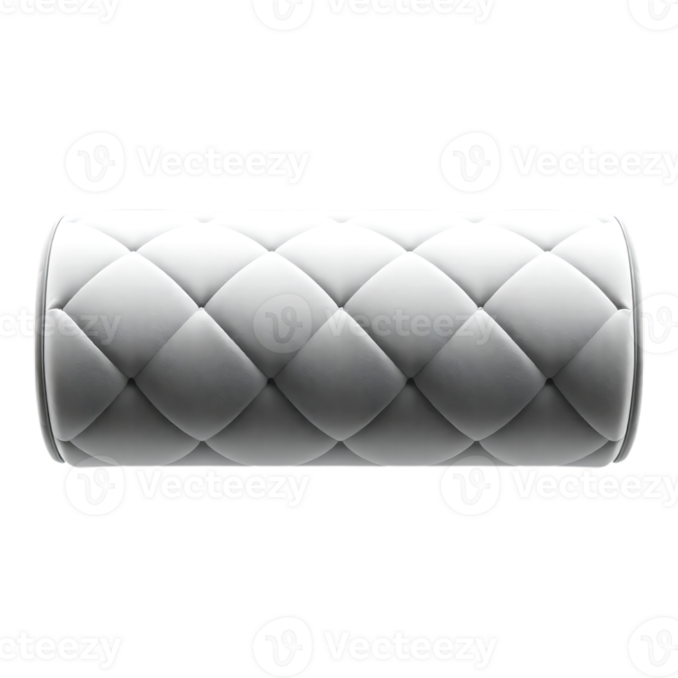 White Cylindrical Pillow with Diamond Stitching png