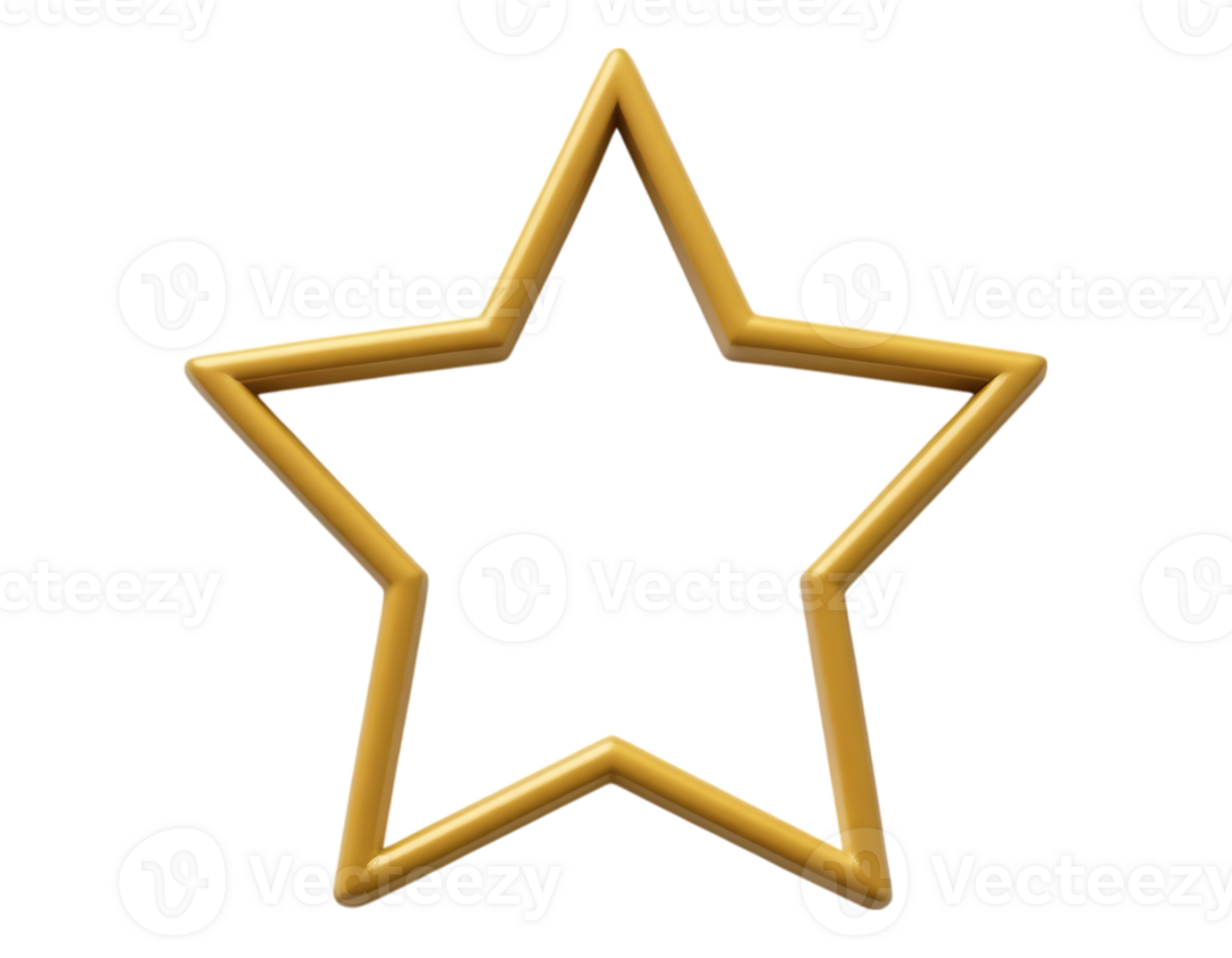 Gold Star Outline on Transparent Background png