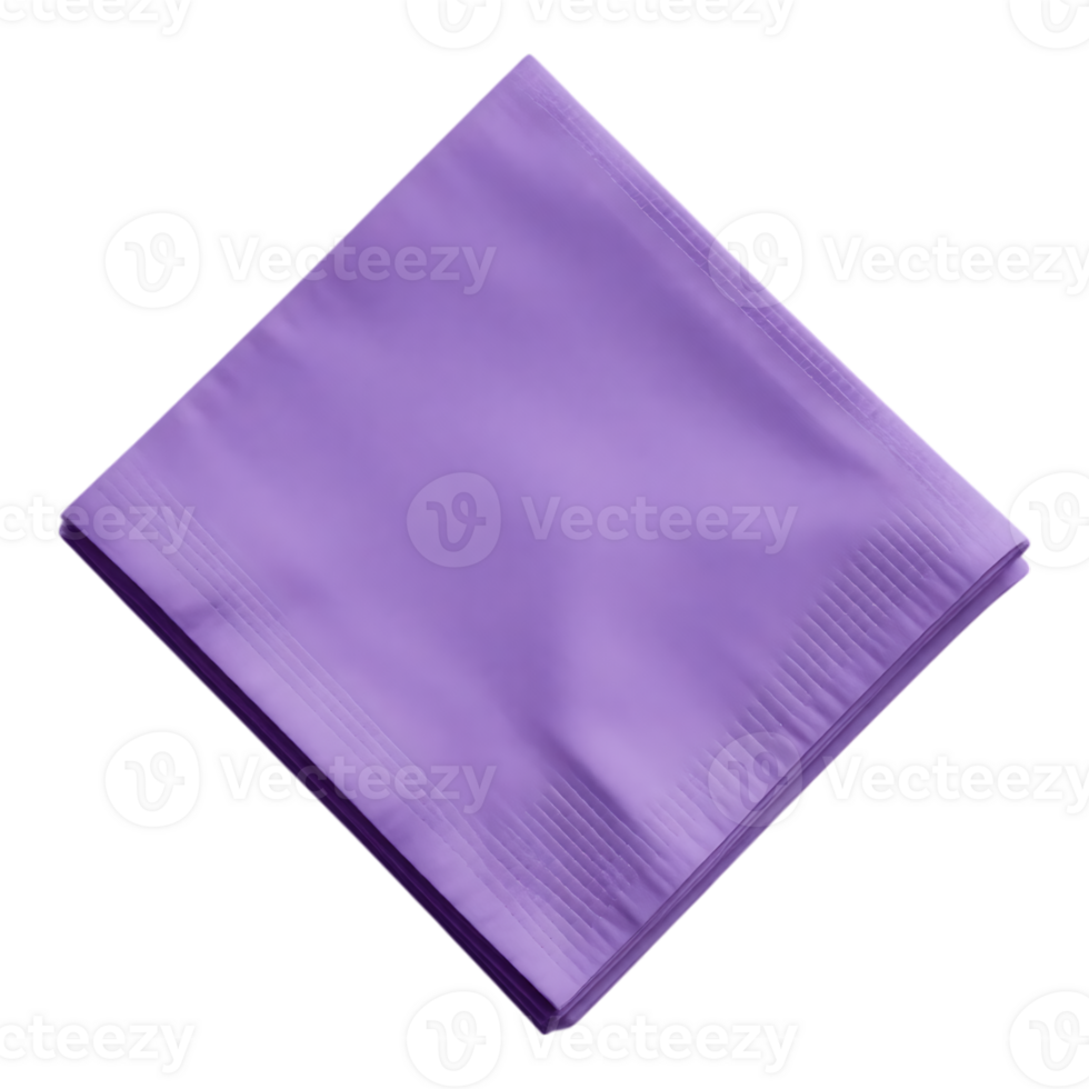 Folded Purple Napkin on Transparent Background png