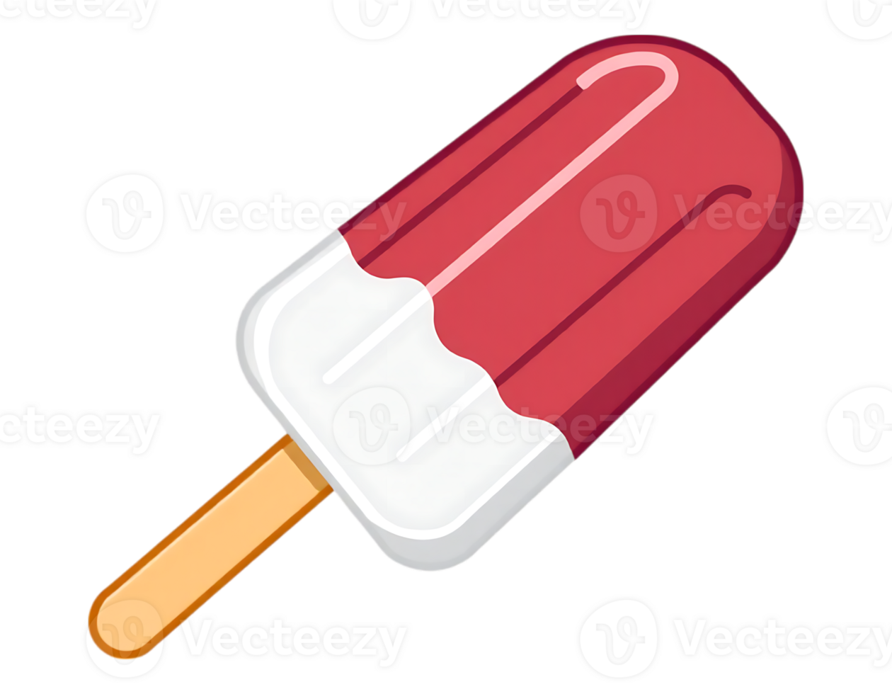 Red and White Popsicle on a Stick png