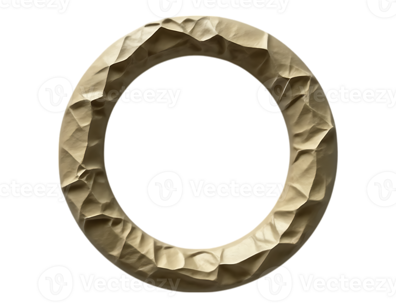 Textured gold ring isolated on transparent background png