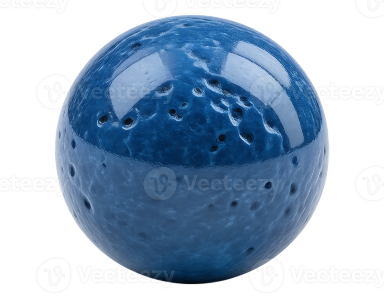 Textured Blue Sphere with Pitted Surface png
