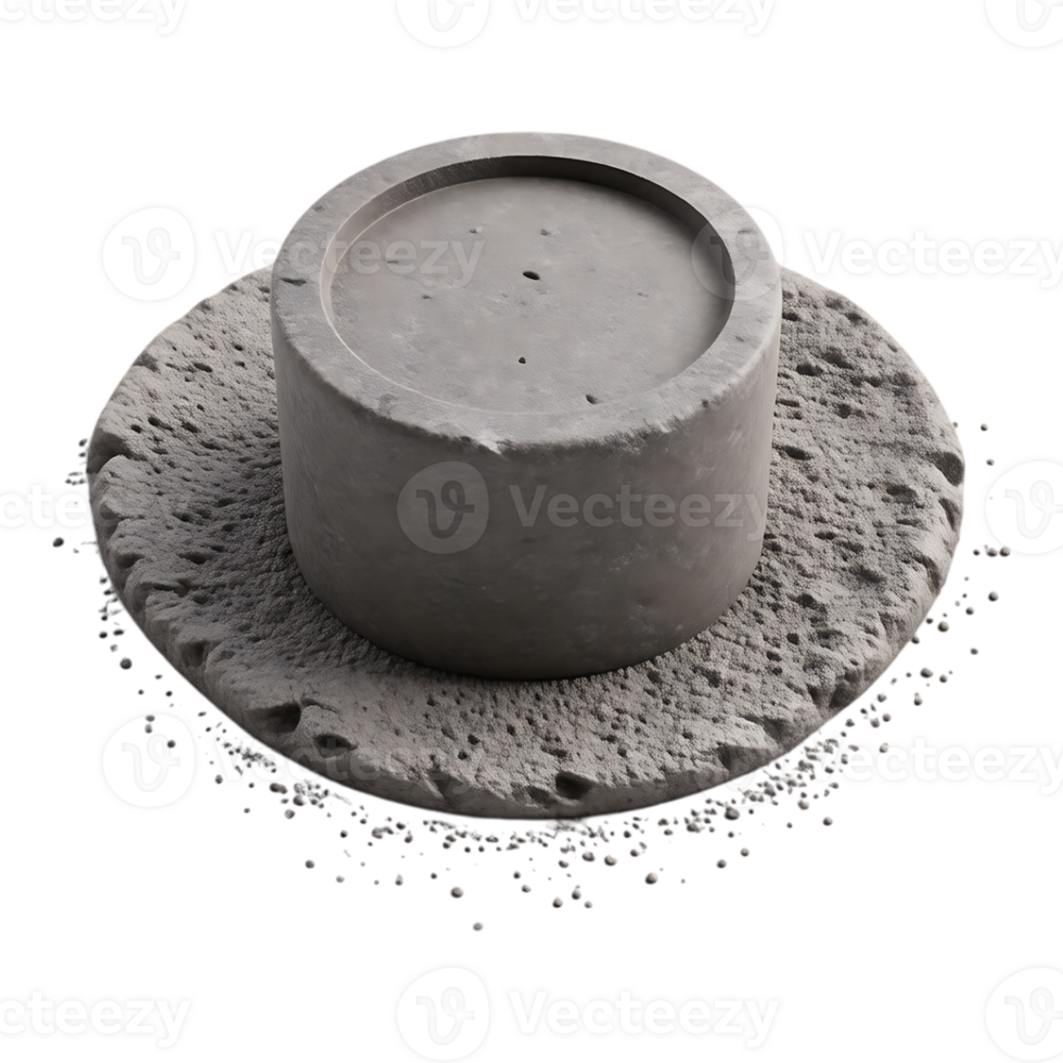 Concrete Cylinder Planter on Textured Base png