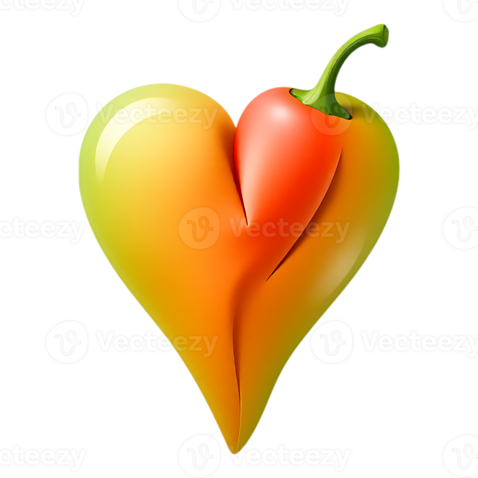 Chili Pepper Heart Fusion A Sweet amp Spicy Love Concept png