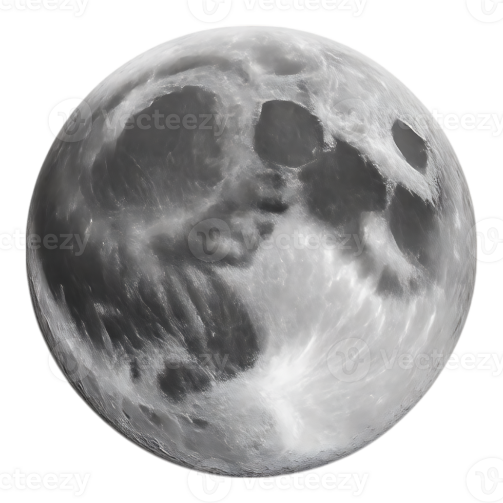 Detailed Moon Surface with Craters and Lunar Features png