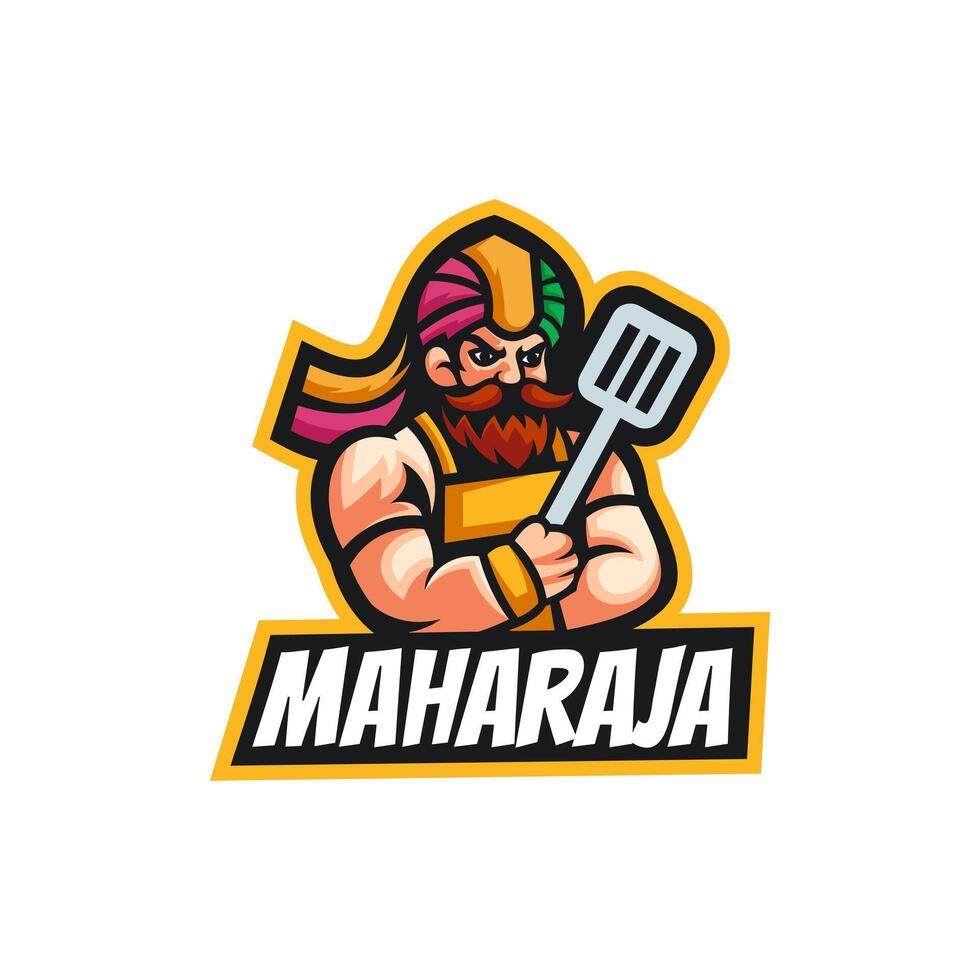 Maharaja character with a spatula vector